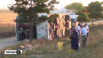 Niğde’de yolcu otobüsü devrildi: 25 yaralı