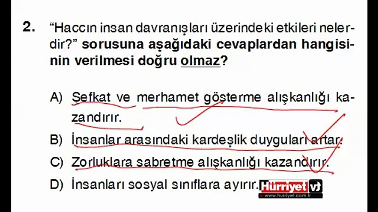 DİN KÜLTÜRÜ VE AHLAK BİLGİSİ SORULARININ ÇÖZÜMLERİ