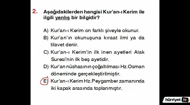 DİN KÜLTÜRÜ VE AHLAK BİLGİSİ SORULARININ ÇÖZÜMLERİ