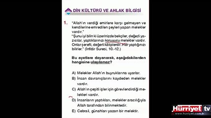 DİN KÜLTÜRÜ VE AHLAK BİLGİSİ SORULARININ ÇÖZÜMLERİ