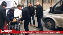 Zabıtayı gören dilenci kız ayaklanıp yürümeye başladı