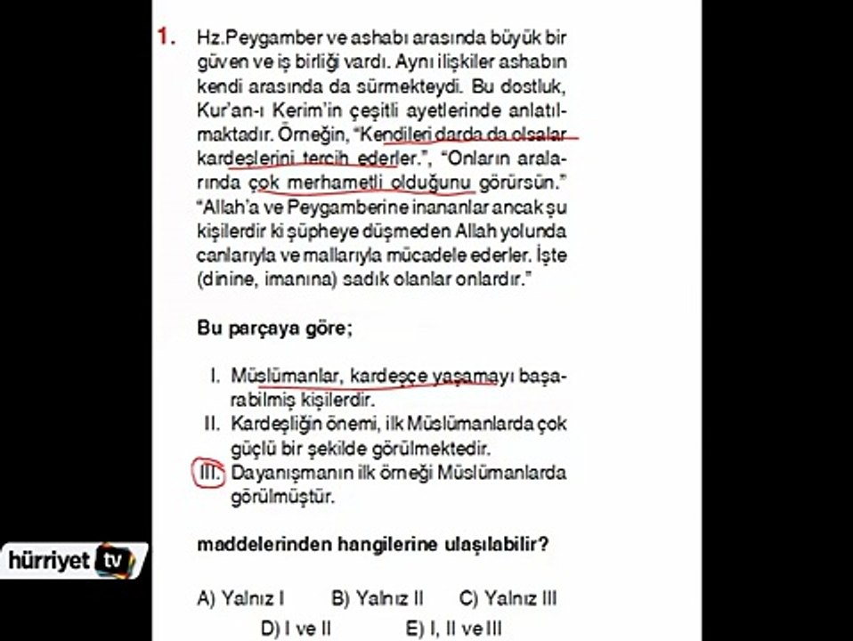 DİN KÜLTÜRÜ VE AHLAK BİLGİSİ SORULARININ ÇÖZÜMLERİ