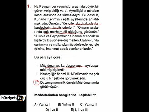 DİN KÜLTÜRÜ VE AHLAK BİLGİSİ SORULARININ ÇÖZÜMLERİ