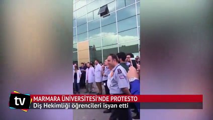 Diş hekimliği öğrencileri Marmara Üniversitesini protesto etti
