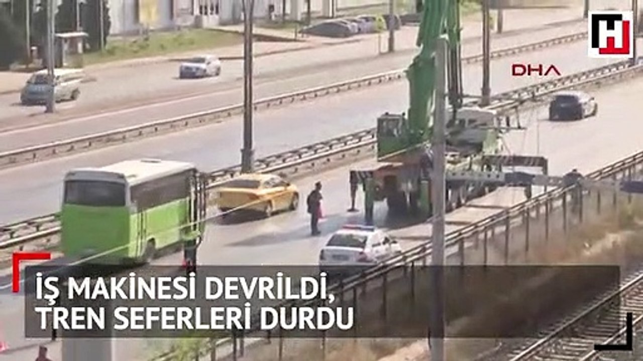Sondaj makinesi hızlı tren yoluna devrildi, tre...