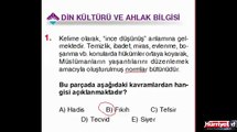 DİN KÜLTÜRÜ VE AHLAK BİLGİSİ SORULARININ ÇÖZÜMLERİ
