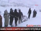 HAMİLE KADIN İÇİN KARDA BÜYÜK MÜCADELE