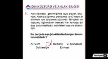 DİN KÜLTÜRÜ VE AHLAK BİLGİSİ SORULARININ ÇÖZÜMLERİ