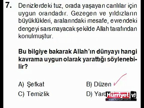 DİN KÜLTÜRÜ VE AHLAK BİLGİSİ SORULARININ ÇÖZÜMLERİ