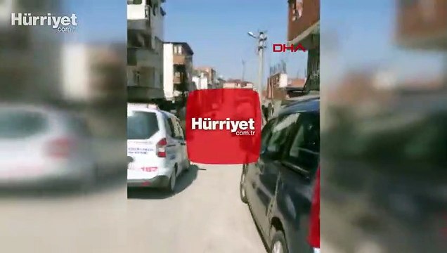 Doğal gaz dağıtım firmasının aracını polis sanan gençler böyle kaçtı