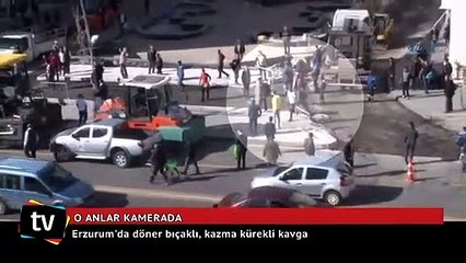 İki grup arasında döner bıçaklı, kazma, kürekli kavga
