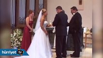 Nikah töreninde pantolonu düştü