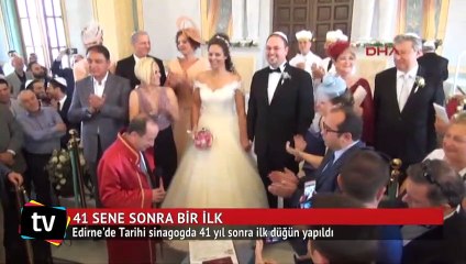 Tarihi sinagogda, 41 yıl sonra ilk düğün