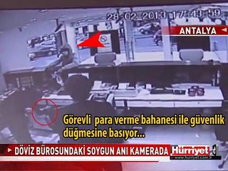 DÖVİZ BÜROSUNDAKİ SOYGUN ANI KAMERADA