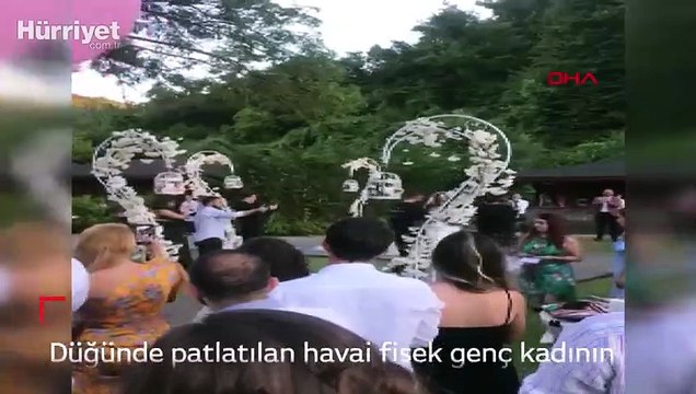 Düğünde patlatılan havai fişek genç kadının kabusu oldu