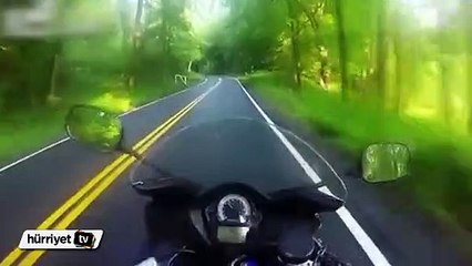 Motosikletli kıl payı ölümden döndü