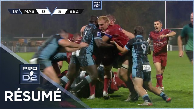 PRO D2 - Résumé Rugby Club Massy Essonne-AS Béziers Hérault: 10-16 - J07 - Saison 2022/2023