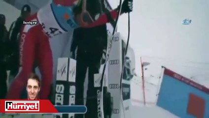 Dünya Kayak Şampiyonasında feci kaza
