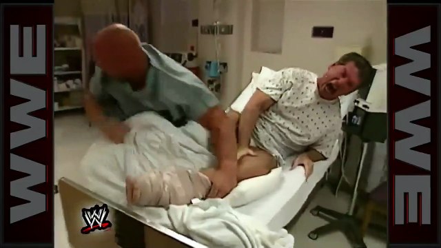 WWF Stone Cold Steve Austin attacks Mr. McMahon in a hospital