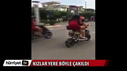 Motosiklet üzerinde şov kötü bitti