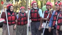 Elderly in Düzce have fun with river rafting
