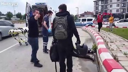 Köpeğe çarpmamak için kaza yaptı