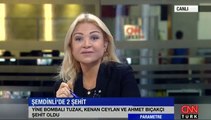 Şehidin görüntüleri CNN Türk spikeri Ebru Baki'yi duygulandırdı