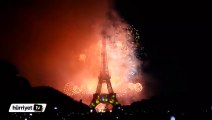 Eiffel Kulesi’nde havai fişek gösterisi