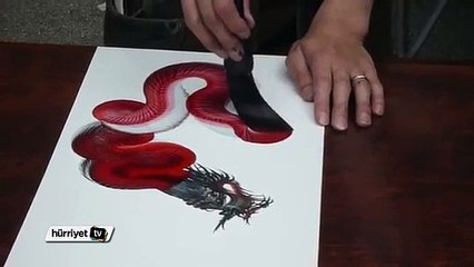 Tek fırça darbesiyle ejderha çizmek