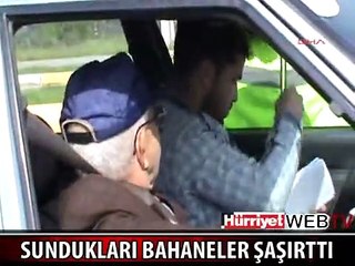 EMNİYET KEMERİ KONTROLÜNDE GÜLDÜREN BAHANELER