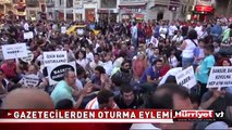 GAZETECİLERİN YÜRÜYÜŞÜNE POLİS ENGELİ