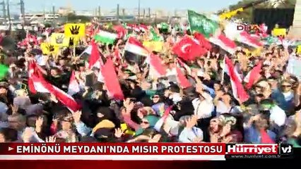 EMİNÖNÜ MEYDANI'NDA MISIR PROTESTOSU