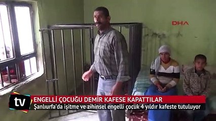 Engelli çocuğa evde demir kafes