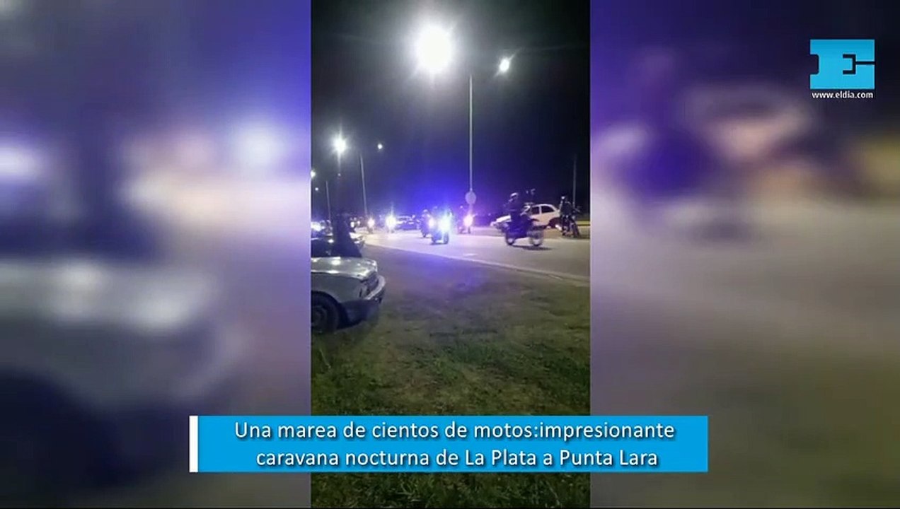 Una marea de motos: los "amigos del Noba" en la masiva caravana nocturna de La Plata a Punta Lara