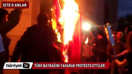 Erivan’da yine Türk bayrağı yakıldı