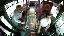 Yardımına tartıştığı otobüs şoförü koştu