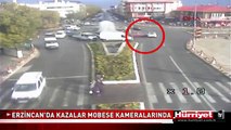 ERZİNCAN'DA KAZALAR MOBESE KAMERALARINDA
