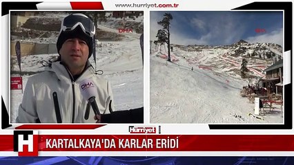 KARTALKAYA'DA KARLAR ERİDİ, TOPRAK GÖRÜNDÜ