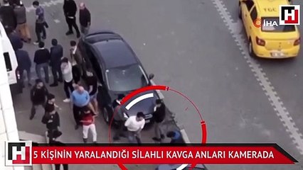 5 kişinin yaralandığı silahlı kavga anları kamerada