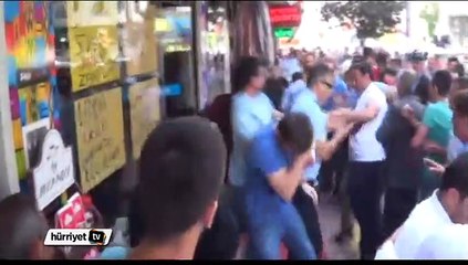 Esnaf birbirine girdi vatandaşlar ayırdı