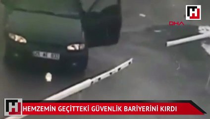 Sürücünün trenin geçişini beklememek için bariyeri kırma anı kamerada
