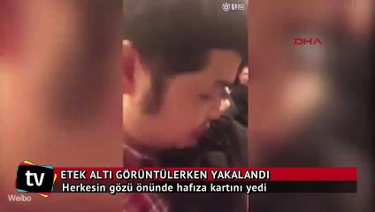 Etek altı fotoğraf çeken kişi yakalanınca hafıza kartını yedi