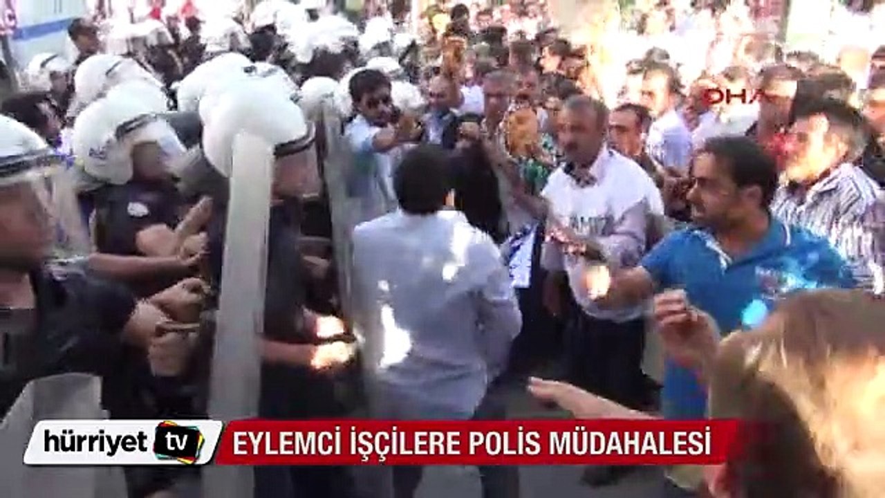 Van'da eylemci işçilere polis müdahalesi