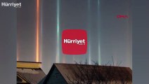 Rusya'da gökyüzünde beliren ışık sütunları izleyenleri büyüledi