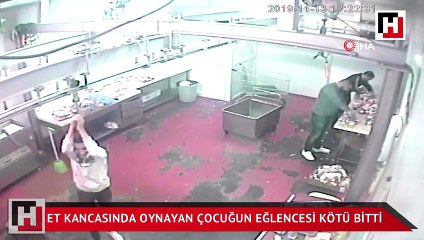 Hiperaktif gencin et takılan kancada akrobasi denemesi kötü bitti
