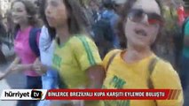 Dünya kupasının son günü kupa karşıtları eylem yaptı