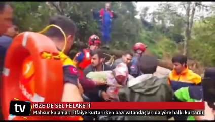 Rize'deki selden vatandaşlar böyle kurtarıldı