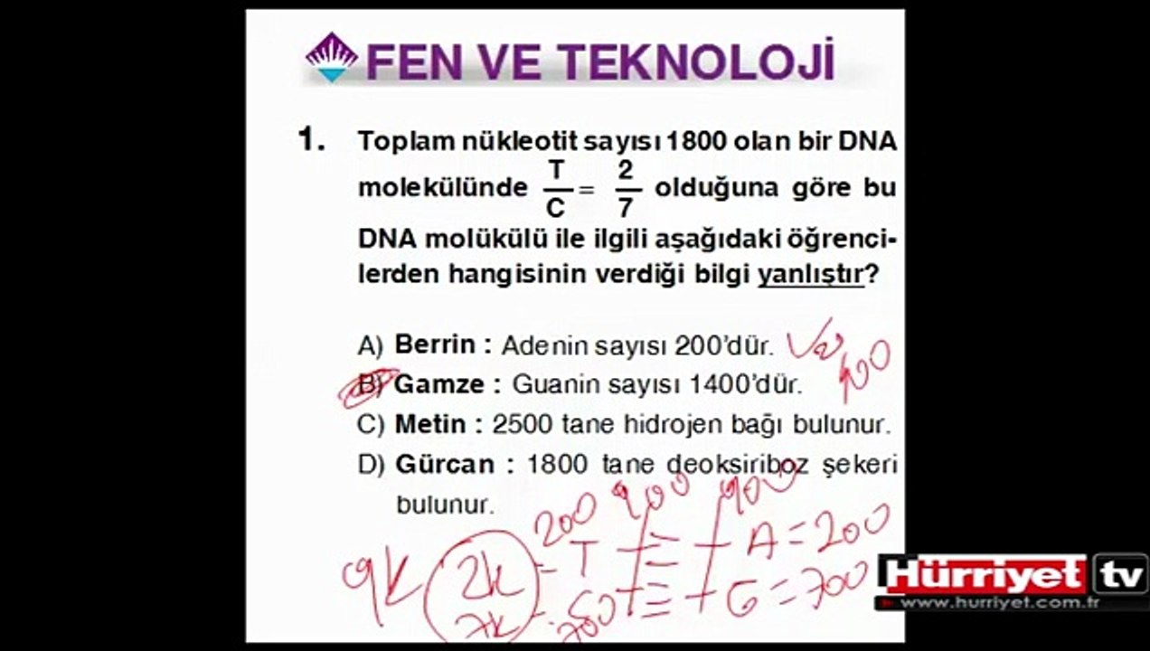 FEN VE TEKNOLOJİ SORULARININ ÇÖZÜMLERİ