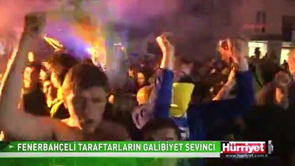 FENERBAHÇELİ TARAFTARLAR GALİBİYETİ KUTLADI