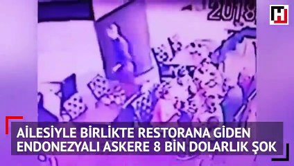 Ailesiyle birlikte restorana giden Endonezyalı askere 8 bin dolarlık şok